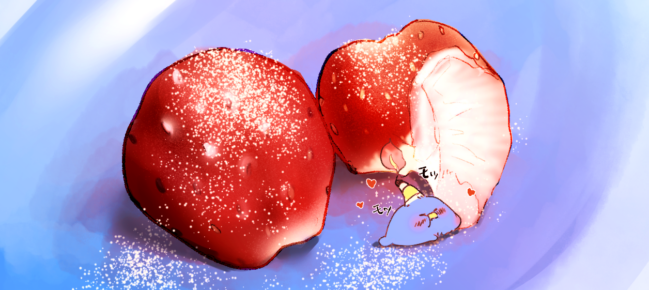 イチゴを食べた