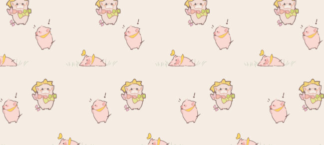 シームレスパターンこぶたちゃん